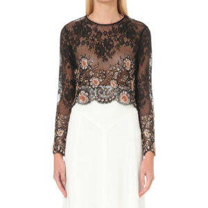 Alessandra Rich Embellished lace top